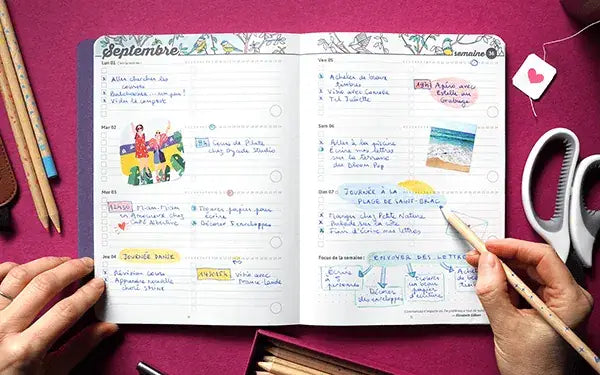 Agenda scolaire 2025 / 2026 - A5 souple - compatible jaquette liseuse: Matcha