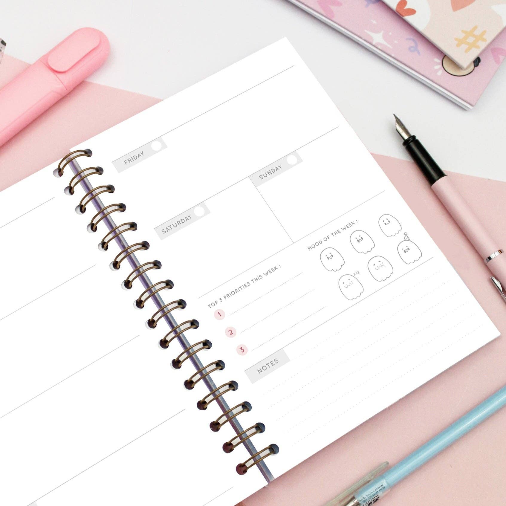 AGENDA HEBDOMADAIRE - Business Ghosty: Français / Dans un bon esprit