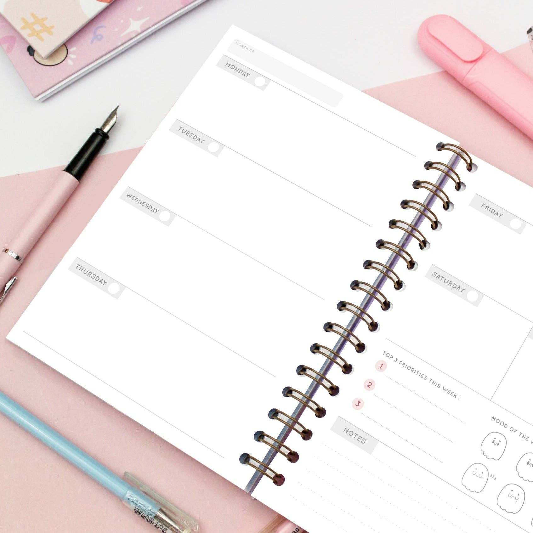 AGENDA HEBDOMADAIRE - Business Ghosty: Français / Dans un bon esprit