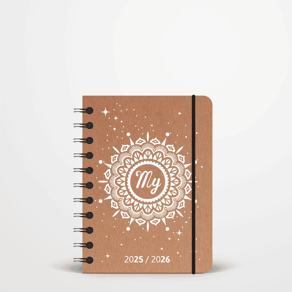 Agenda scolaire 2025 / 2026 - Poche A6 spirale: Teck
